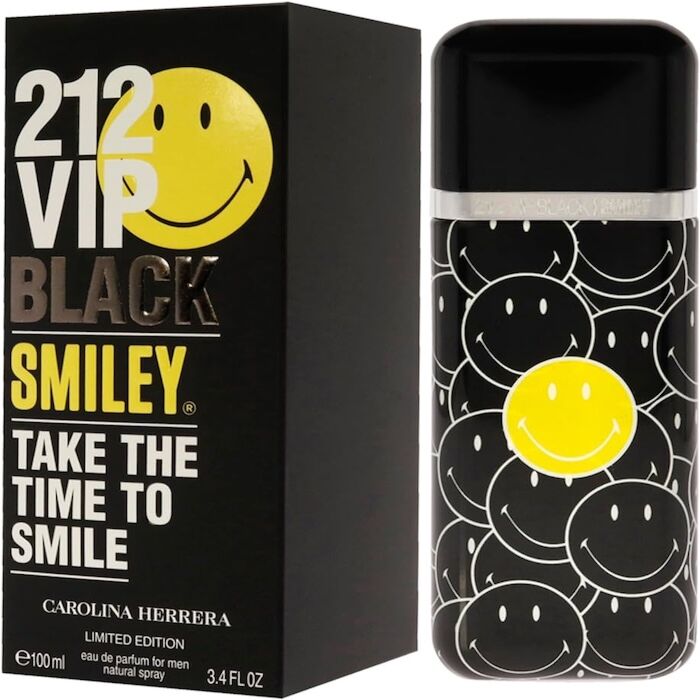 Carolina Herrera 212 VIP Black Smiley Take The Time To Smile EDP 100ml For Men - Image 1